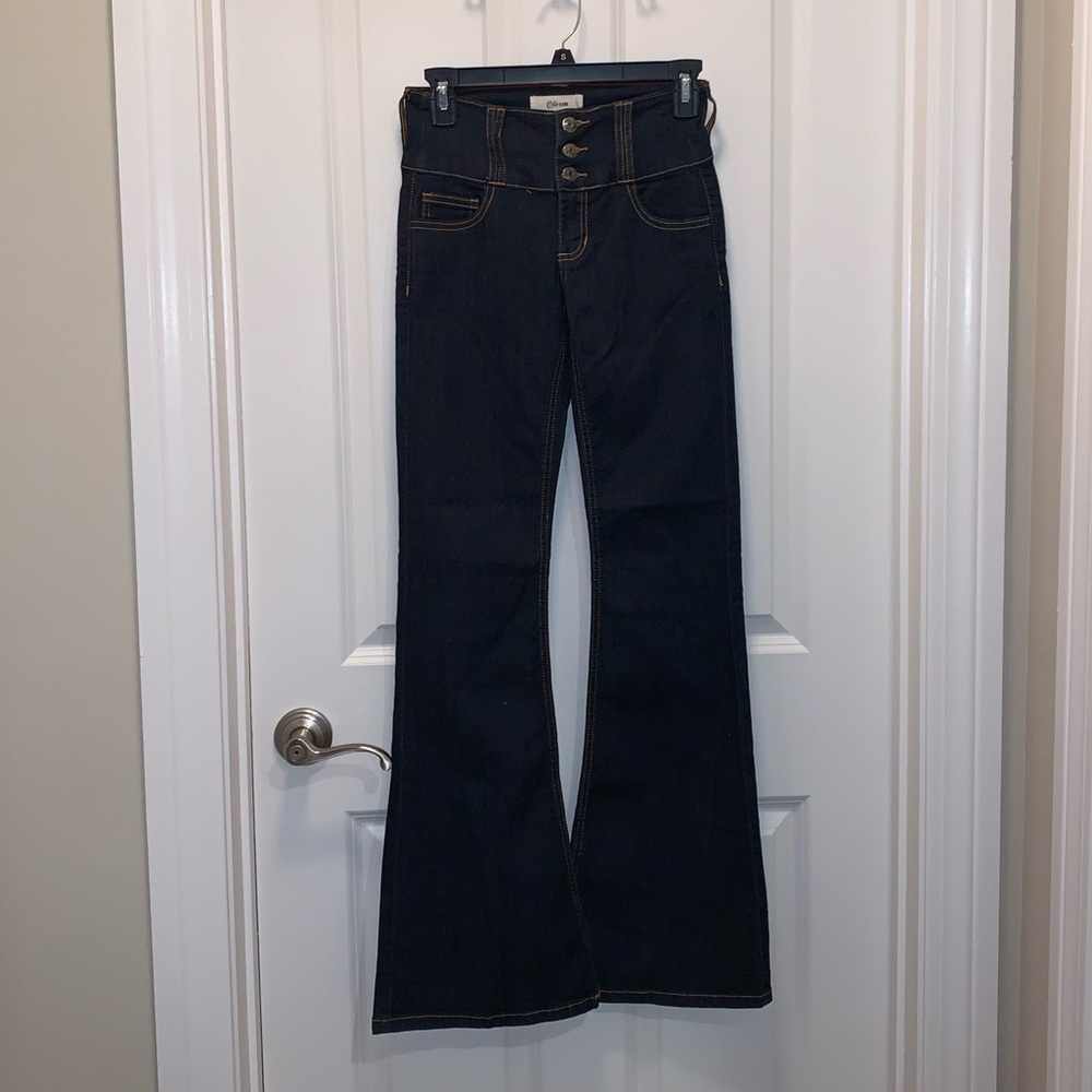 Flare blue jeans